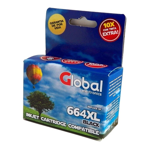 [INKCARTHP664XLK] Cartucho HP 664 XL Negro Global
